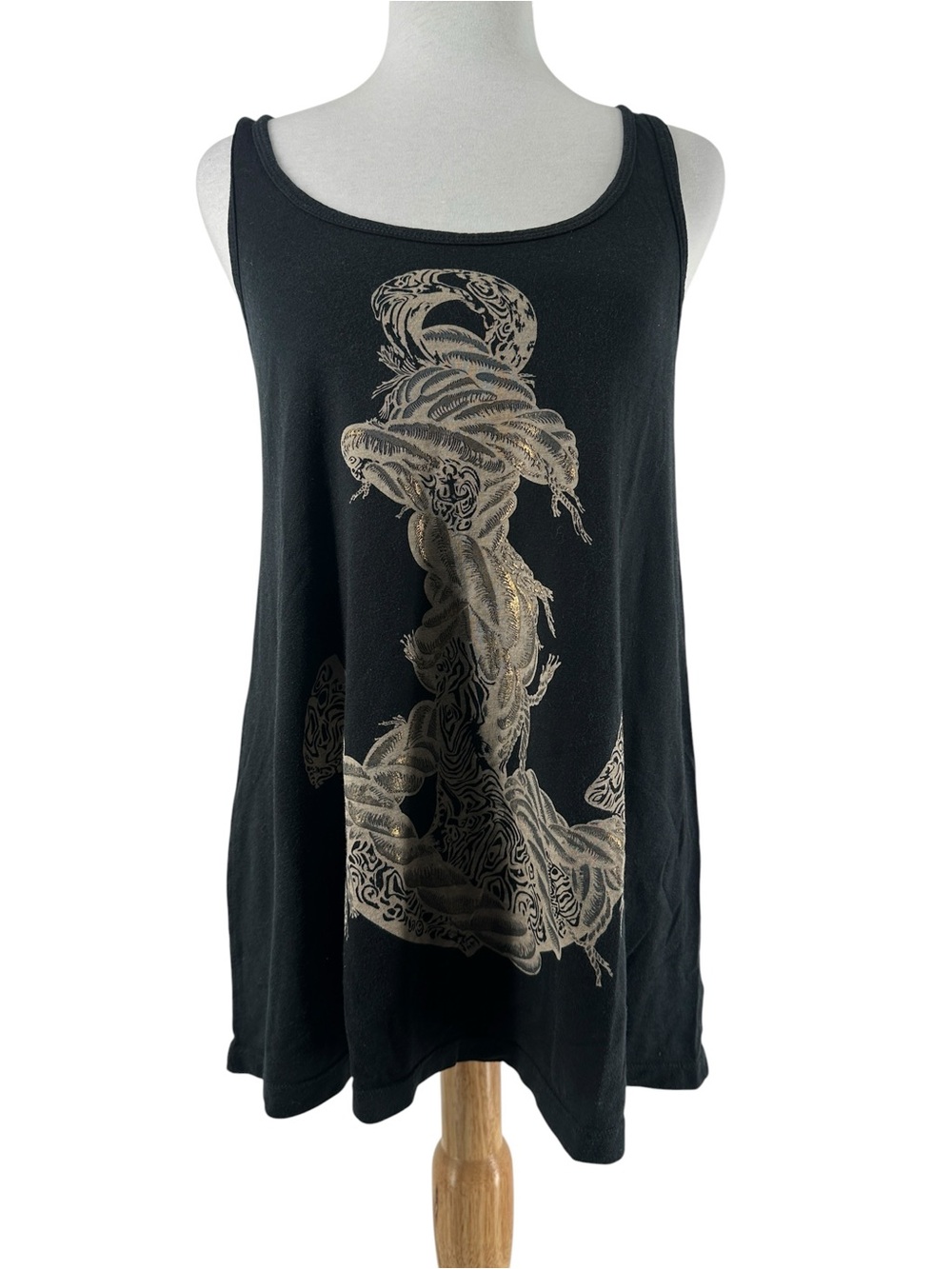 Lauren Moshi Anchor Graphic Tank Top y2k flowy knot 2000's size sm